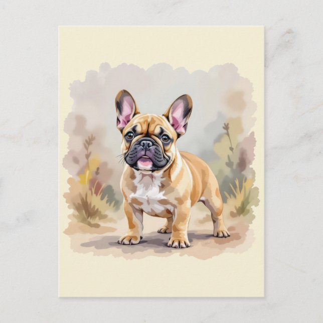 French Bulldog Tan Fawn-Colored Cute Frenchie Dog Postcard (Front)
