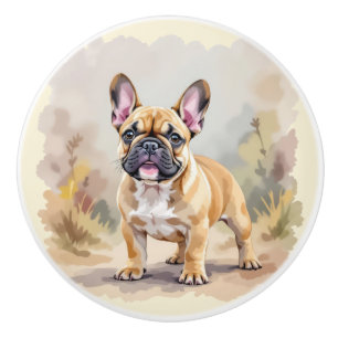 French Bulldog Tan Fawn-Coloured Cute Frenchie Dog Ceramic Knob