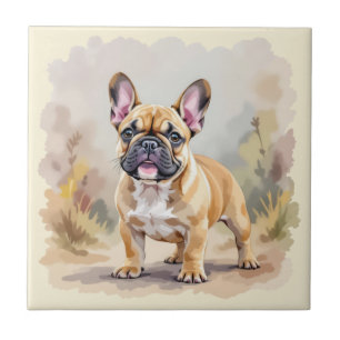 French Bulldog Tan Fawn-Coloured Cute Frenchie Dog Ceramic Tile