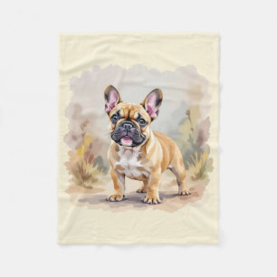 French Bulldog Tan Fawn-Coloured Cute Frenchie Dog Fleece Blanket
