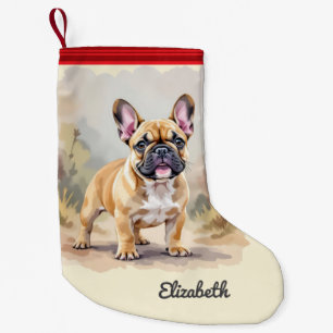 French Bulldog Tan Fawn-Coloured Cute Frenchie Dog Small Christmas Stocking