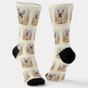 French Bulldog Tan Fawn-Coloured Cute Frenchie Dog Socks