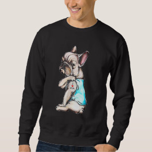 French Bulldog Tattoo I Love Mum Dog Mother's Day Sweatshirt