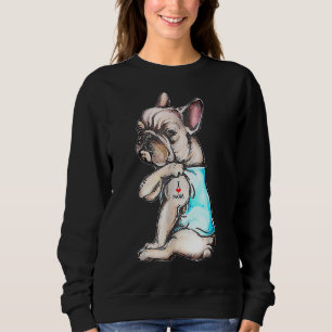 French Bulldog Tattoo I Love Mum Dog Mother's Day Sweatshirt