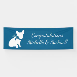 French Bulldog Theme Party - Baby Shower Blue Banner