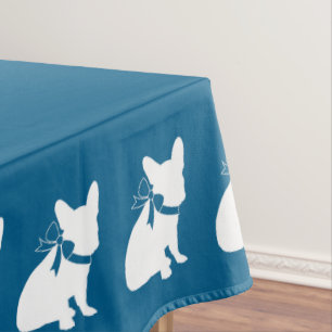 French Bulldog Theme Party - Baby Shower Blue Tablecloth