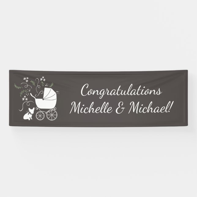 French Bulldog Theme Party - Baby Shower Neutral Banner (Horizontal)