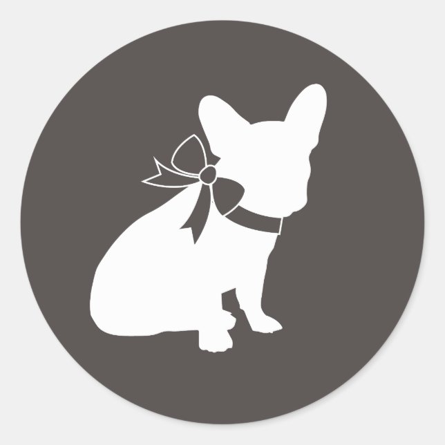 French Bulldog Theme Party - Baby Shower Neutral Classic Round Sticker (Front)