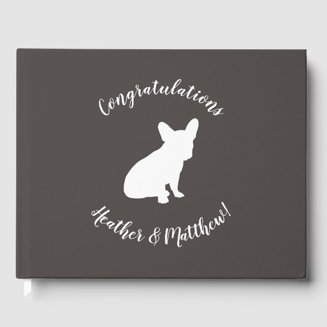 French Bulldog Theme Party - Baby Shower Neutral Guest Book (Front)