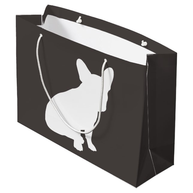 French Bulldog Theme Party - Baby Shower Neutral Large Gift Bag (Back Angled)