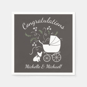 French Bulldog Theme Party - Baby Shower Neutral Napkin