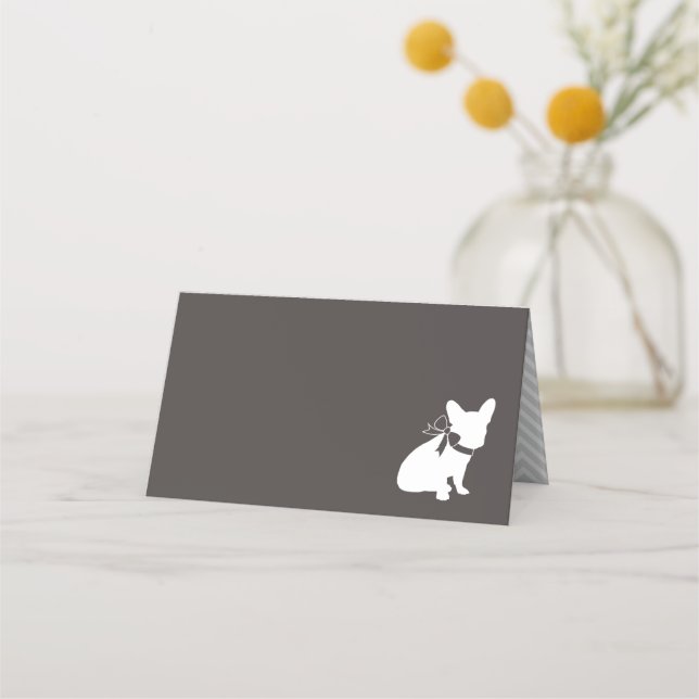 French Bulldog Theme Party - Baby Shower Neutral Place Card (Front)