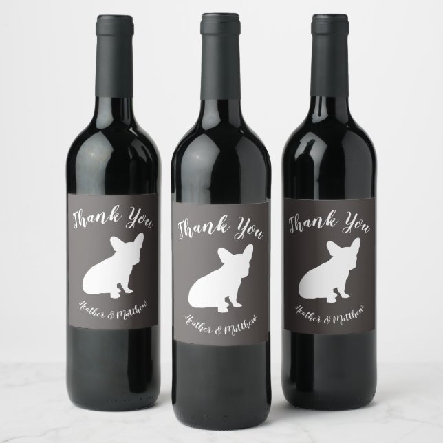 French Bulldog Theme Party - Baby Shower Neutral Wine Label (Bottles)