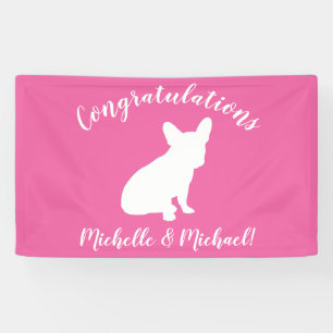 French Bulldog Theme Party - Baby Shower Pink Banner