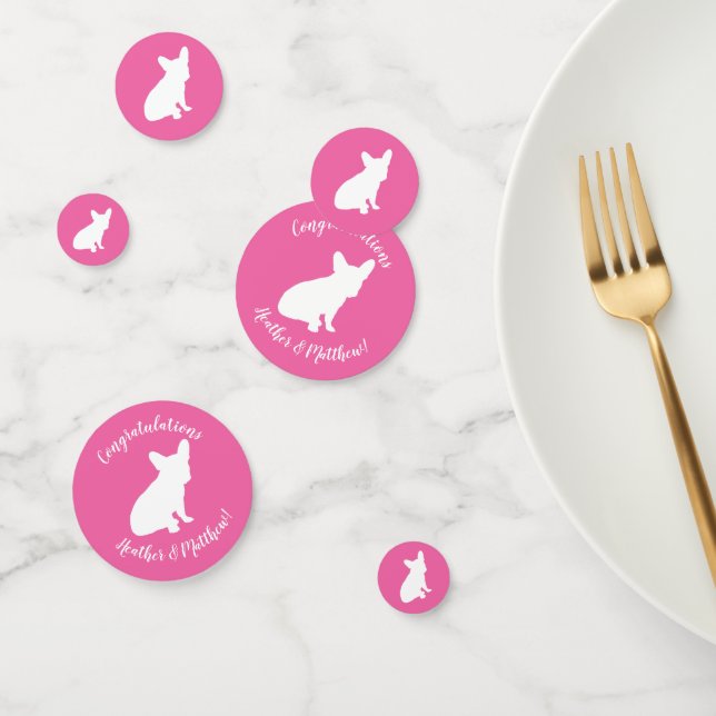 French Bulldog Theme Party - Baby Shower Pink Confetti (Group)