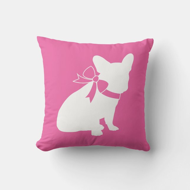 French Bulldog Theme Party - Baby Shower Pink Cushion (Front)