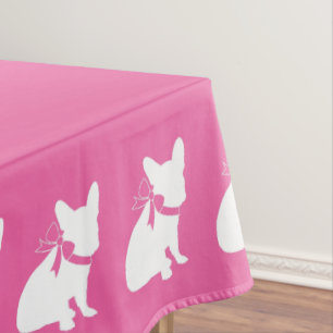 French Bulldog Theme Party - Baby Shower Pink Tablecloth