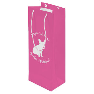 French Bulldog Theme Party - Baby Shower Pink Wine Gift Bag