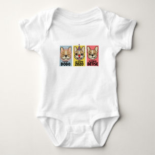 French Bulldog Three Moods Baby Bodysuit