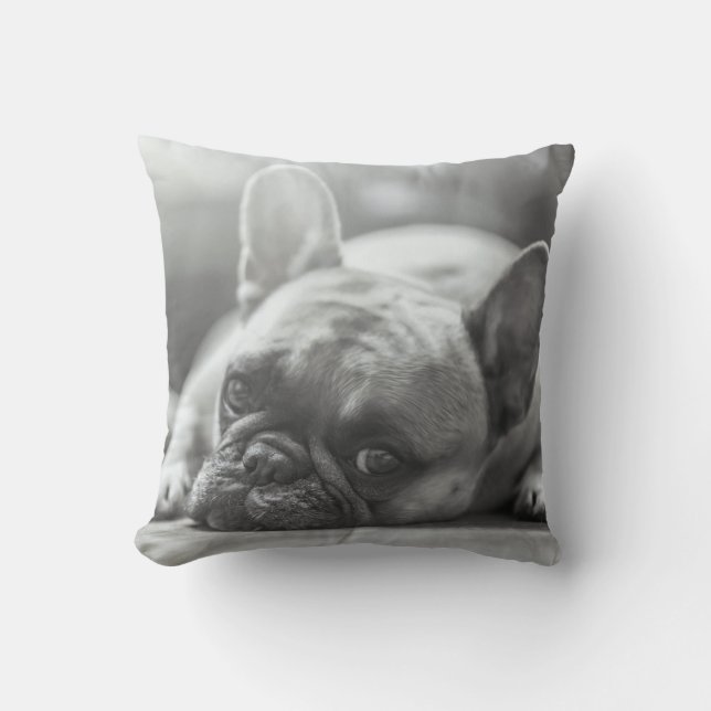 French bulldog throw pillow (Front)