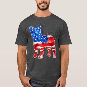 French Bulldog Tie Dye American Flag Patriotic 4th T-Shirt