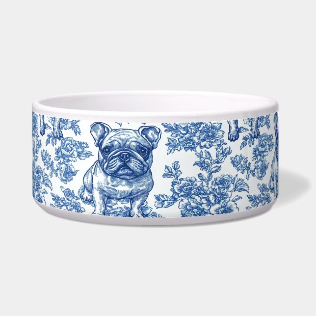 French Bulldog Toile Blue (Right)