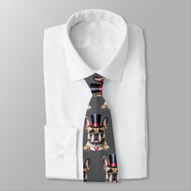 French Bulldog Top Hat French Bulldog Tie (Tied)