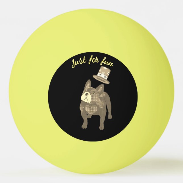 French Bulldog Top Hat New Year Ping Pong Ball (Front)
