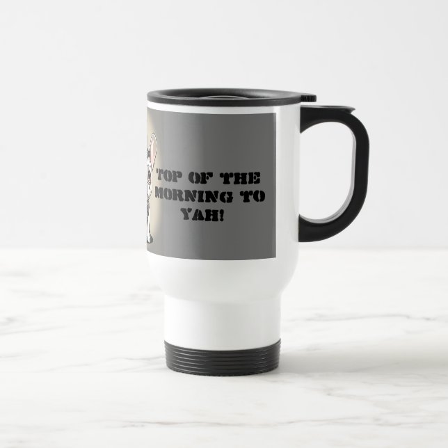 French Bulldog Top of the Morning to Yah! Travel Mug (Right)