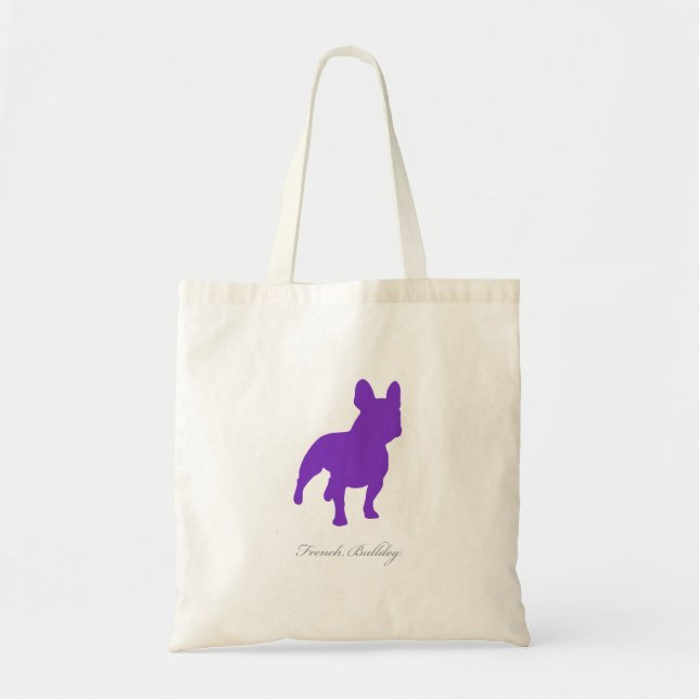 French Bulldog Tote Bag (purple version 1) (Front)
