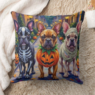 French Bulldog Trick-or-Treating Halloween Costume Cushion