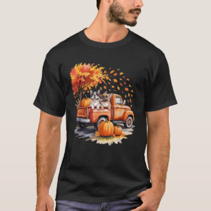 French Bulldog Truck Pumpkin Autumn Fall Leaves Th T-Shirt