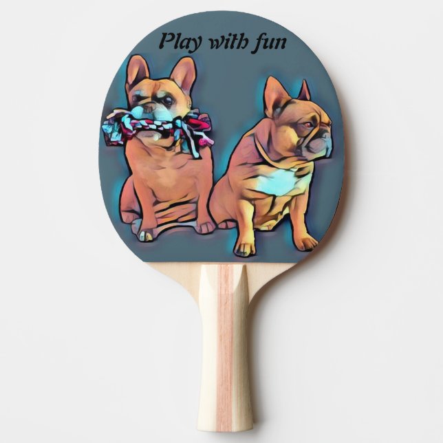 French Bulldog two friends French Bulldog Ping Pong Paddle (Front)