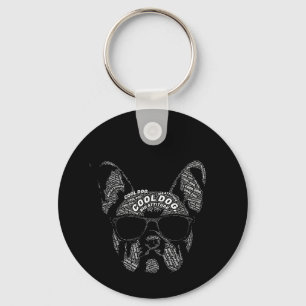French Bulldog Typography Key Ring