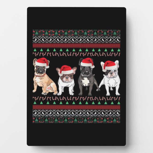 French Bulldog Ugly Christmas Sweater Essential T- Plaque (Front)