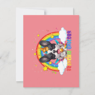 French Bulldog Unicorn Costume Girl Space Galaxy  Invitation