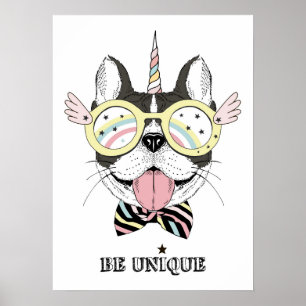 French Bulldog Unicorn Poster
