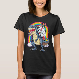 French Bulldog Unicorn Riding Dinosaur Rex Frenchi T-Shirt