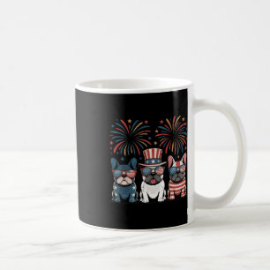 French Bulldog Usa American Flag Fireworks 4th Of Coffee Mug