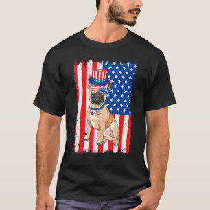 French Bulldog Usa Flag 4th Of July T-Shirt