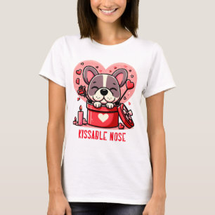 French Bulldog Valentine Kissable Nose T-Shirt