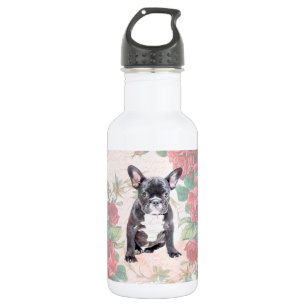 French Bulldog valentine roses 532 Ml Water Bottle
