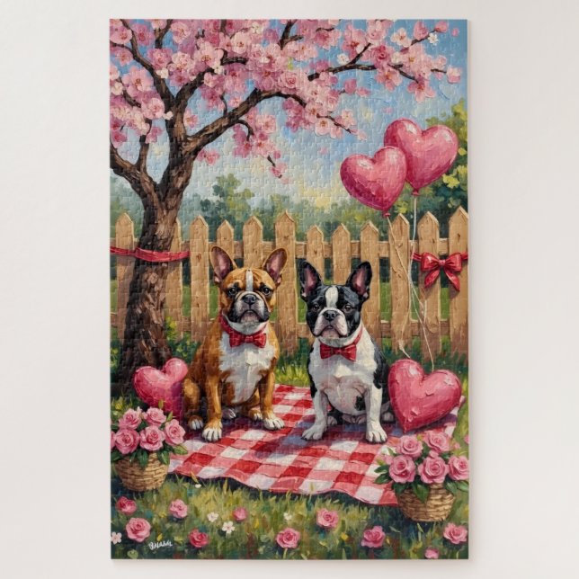 French Bulldog Valentine’s Day Art Jigsaw Puzzle (Vertical)