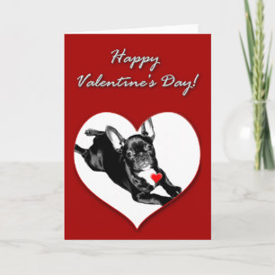 French Bulldog Valentines Day Card