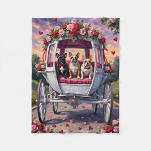 French Bulldog Valentine's Day  Fleece Blanket