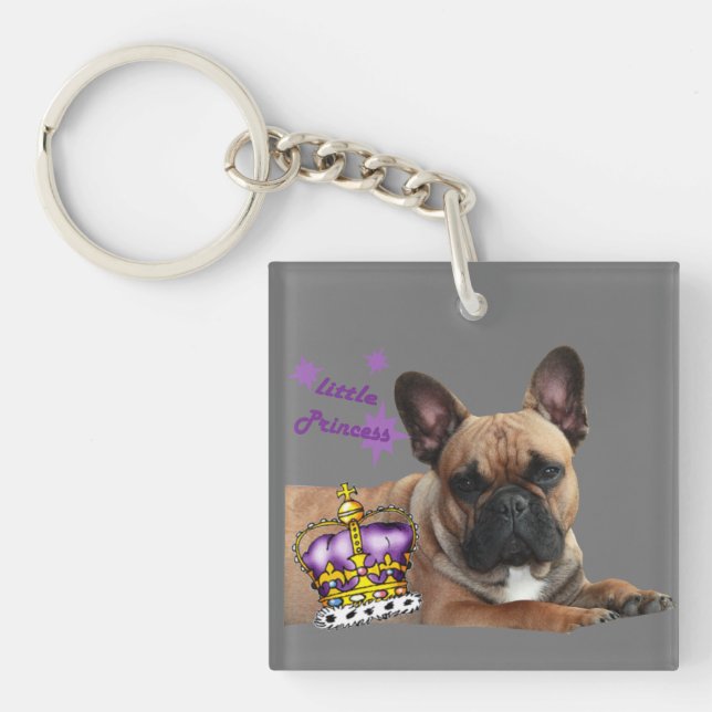 French Bulldog Valentine's Day French Bulldog Key Ring (Front)