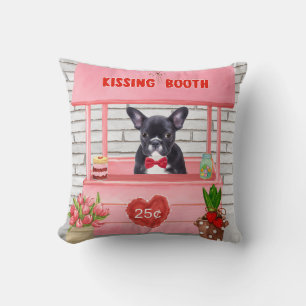 French Bulldog Valentine's Day Kissing Booth Cushion