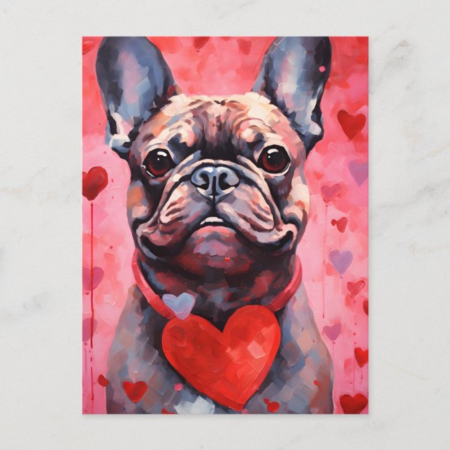 French Bulldog Valentines day Postcard (Front)