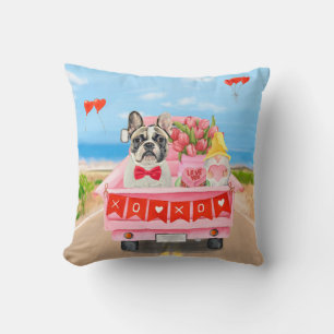 French Bulldog Valentine's Day Truck Cushion