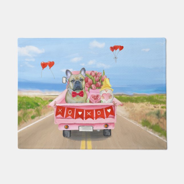 French Bulldog Valentine's Day Truck Doormat (Front)